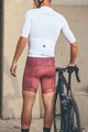 MONTON Krótkie spodnie kolarskie z szelkami - SKULL - czerwony