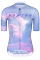 MONTON Koszulka kolarska z krótkim rękawem - EVENINGGLOW LADY - fioletowy/jasnozielony/różowy
