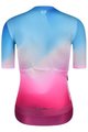 MONTON Koszulka kolarska z krótkim rękawem - SKULL NORTHERNLIGHTS LADY - niebieski/bordowy/różowy