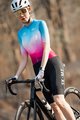 MONTON Koszulka kolarska z krótkim rękawem - SKULL NORTHERNLIGHTS LADY - niebieski/bordowy/różowy