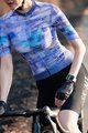MONTON Koszulka kolarska z krótkim rękawem - SKULL OILPAINT LADY - fioletowy/niebieski