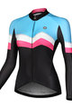 Monton Letnia koszulka kolarska z długim rękawem - WINLAN LADY WINTER - różowy/czarny/niebieski