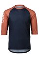POC Koszulka kolarska z krótkim rękawem - MTB PURE 3/4 - niebieski/pomarańczowy