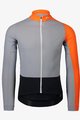 POC Zimowa koszulka kolarska z długim rękawem - ESSENTIAL ROAD MID - czarny/pomarańczowy/szary