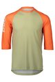 POC Koszulka kolarska z krótkim rękawem - MTB PURE 3/4 - zielony/pomarańczowy