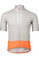 POC Koszulka kolarska z krótkim rękawem - ESSENTIAL ROAD LOGO - szary/pomarańczowy