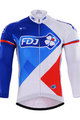 Zimowa koszulka kolarska z długim rękawem - FDJ 2017 WINTER - czerwony/niebieski/biały