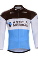 Letnia koszulka kolarska z długim rękawem - AG2R 2018 SUMMER - jasnoniebieski/brązowy/biały