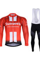 BONAVELO Zimowa kolarska koszulka i spodnie - SUNWEB 2019 WINTER - czarny/czerwony