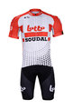 BONAVELO Krótka koszulka kolarska i spodenki - LOTTO SOUDAL 2019 - biały/czarny/czerwony