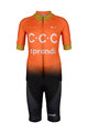 BONAVELO Krótka koszulka kolarska i spodenki - CCC 2020 KIDS - pomarańczowy/czarny
