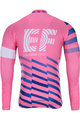 BONAVELO Zimowa koszulka kolarska z długim rękawem - EDUCATION F. '20 WNT - niebieski/różowy