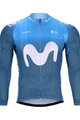 BONAVELO Zimowa koszulka kolarska z długim rękawem - MOVISTAR 2020 WINTER - niebieski/biały