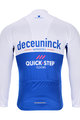 BONAVELO Zimowa koszulka kolarska z długim rękawem - QUICKSTEP 2020 WNT - niebieski/biały