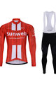 BONAVELO Zimowa kolarska koszulka i spodnie - SUNWEB 2020 WINTER - czerwony/biały/czarny