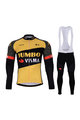 BONAVELO Zimowa kolarska koszulka i spodnie - JUMBO-VISMA 2021 WNT - żółty/czarny