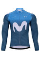 BONAVELO Zimowa koszulka kolarska z długim rękawem - MOVISTAR 2021 WINTER - niebieski/biały