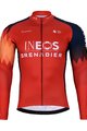 BONAVELO Zimowa koszulka kolarska z długim rękawem - INEOS 2023 WINTER - niebieski/czerwony