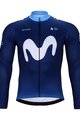 BONAVELO Zimowa koszulka kolarska z długim rękawem - MOVISTAR 2023 WINTER - biały/niebieski