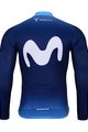 BONAVELO Zimowa koszulka kolarska z długim rękawem - MOVISTAR 2023 WINTER - biały/niebieski