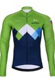 BONAVELO Zimowa kolarska koszulka i spodnie - SLOVENIA WINTER - zielony/niebieski/czarny