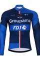 BONAVELO Zimowa koszulka kolarska z długim rękawem - FDJ 2023 - czarny/niebieski