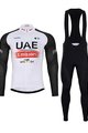 BONAVELO Zimowa kolarska koszulka i spodnie - UAE 2023 WINTER - czarny/czerwony/biały