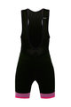 SANTINI Krótkie spodnie kolarskie z szelkami - GS KIDS - różowy/czarny