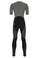 SANTINI Długie spodnie kolarskie z szelkami - VEGA GRIDO WINTER - szary/czarny