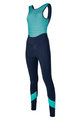 SANTINI Długie spodnie kolarskie z szelkami - CORAL BENGAL LADY - czarny/niebieski