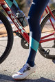 SANTINI Długie spodnie kolarskie z szelkami - CORAL BENGAL LADY - czarny/niebieski