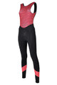 SANTINI Długie spodnie kolarskie z szelkami - CORAL BENGAL LADY - czarny/różowy