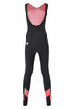 SANTINI Długie spodnie kolarskie z szelkami - CORAL BENGAL LADY - czarny/różowy