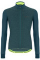 SANTINI Zimowa kolarska koszulka i spodnie - COLORE PURO WINTER - czarny/zielony
