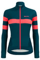 SANTINI Zimowa kolarska koszulka i spodnie - CORAL B. LADY WINTER - czarny/niebieski/różowy