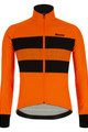 SANTINI Kolarska kurtka zimowa ze spodniami - COLORE BENGAL WINTER - czarny/pomarańczowy