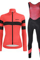 SANTINI Zimowa kolarska koszulka i spodnie - CORAL B. LADY WINTER - czarny/różowy