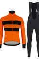 SANTINI Kolarska kurtka zimowa ze spodniami - COLORE BENGAL WINTER - czarny/pomarańczowy