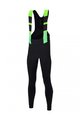 SANTINI Długie spodnie kolarskie z szelkami - COMMAND WINTER - zielony/czarny