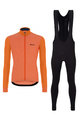 SANTINI Zimowa kolarska koszulka i spodnie - COLORE PURO+OMNIA - pomarańczowy/czarny