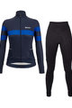 SANTINI Zimowa kolarska koszulka i spodnie - CORAL BENGAL+OMNIA W - czarny/niebieski