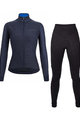 SANTINI Zimowa kolarska koszulka i spodnie - COLORE PURO+OMNIA W - niebieski/czarny