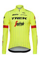 SANTINI Zimowa koszulka kolarska z długim rękawem - TREK SEGAFREDO 2018 - żółty/czarny