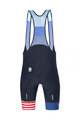 SANTINI Krótkie spodnie kolarskie z szelkami - LA VUELTA 2021 - niebieski