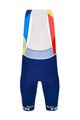 SANTINI Krótkie spodnie kolarskie z szelkami - LIDL TREK 2024 TEAM ORIGINAL - czerwony/niebieski