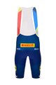 SANTINI Krótkie spodnie kolarskie z szelkami - LIDL TREK 2024 TEAM ORIGINAL - czerwony/niebieski