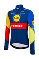 SANTINI Zimowa koszulka kolarska z długim rękawem - LIDL TREK 2024 - żółty/czerwony/niebieski