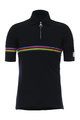 SANTINI Kolarska koszulka z krótkim rękawem - UCI RAINBOW WOOL - tęczowy/czarny