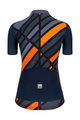 SANTINI Krótka koszulka kolarska i spodenki - SLEEK RAGGIO LADY - pomarańczowy/niebieski