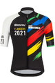 SANTINI Koszulka kolarska z krótkim rękawem - UCI WC FLANDERS 2021 - czarny/tęczowy